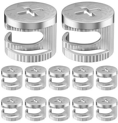 10PCS Cam Locks for Furniture, 12 x 15 mm Furniture Connector Cam Lock & Furniture Cam Lock Fasteners, Cam Locks Couch Connectors Fastener Lock Nut for Cabinet Drawer Wardrobe Dresser
