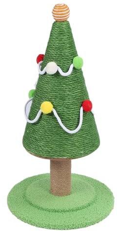 Poste Rascador para Gatos, Rascador para Gatos con árbol de Navidad, Poste Rascador de Cuerda de Sisal, Juguetes para Gatos, Protege los Muebles, (Mediano: 30 X 47 cm / 11,8 X