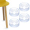 QWORK® 4 Stück Möbeluntersetzer Transparent, Mehrere Durchmesser 20/30/40mm, Runde Möbelschutz-Untersetzer für Holz- und Steinböden