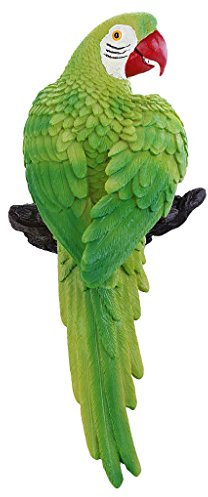 pistro Papageien-Skulptur aus Kunstharz, moderne Gartenzoo-Dekoration, grüne bunte Papageienfigur für Haus, Hof und Terrasse