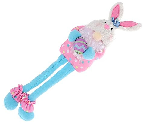 TOYANDONA 1stück Langbeiniger Cartoon-hase Dekorationsfigur Süßes Festivalspielzeug Für Partys Fotografie-Requisiten Und Wohnaccessoires Blaue Eier-Edition