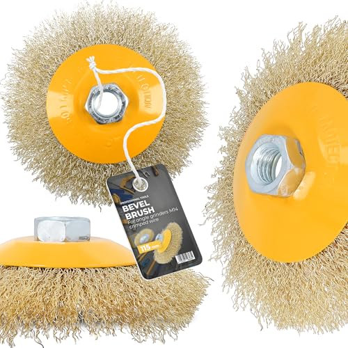 Brosse Filée Perceuse 115 mm M14 Brosse Ronde Disque Brosse Visseuse Fil Métallique Dérrouillage Élimination Calamine Ébavurage Nettoyage Nœud Torsadé