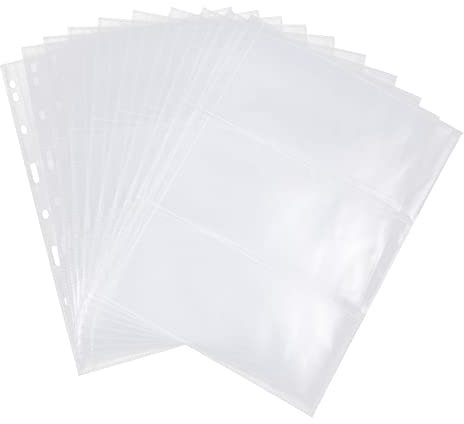 OSALADI 10Stücke Teiliges Transparentes Papierwährungsalbum Sammelordner mit Speicherseiten für Geldscheine Postkarten und Fotos Hochwertige Organizer