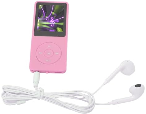 Koolenry 1.8in Screen Music Player Support Recording 64GB Expandable Portable MP3 MP4 Player 30 Hours Playback for Travel Pink