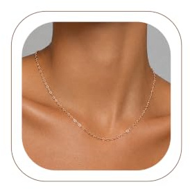 U7 Catenina Donna e Uomo Rolò Classica Sottile in Acciaio Inossidabile | Larghezza 1,4/2,5mm Lunghezza da 35-76cm +5cm regolabile; Materiale ipoallergenico e solido; Catenina per ricambio ciondolo