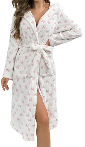 Vestaglia Donna Vestaglia Donna Invernale Giacca Da Camera Pile Elegante Accappatoio Rosa Taglie forti Corta Ciniglia Al Ginocchio Con Zip Lana Velluto Xxl Bottoni Notte Caldo Cotone Calda Lunga