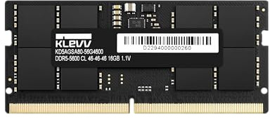 KLEVV Mémoire RAM DDR5 32 Go 5600 MHz 1 x 32 Go SODIMM 262 broches 1,1 V CL46 pour ordinateur portable 46-46-46-90 - KD5BGSA80-56G4600