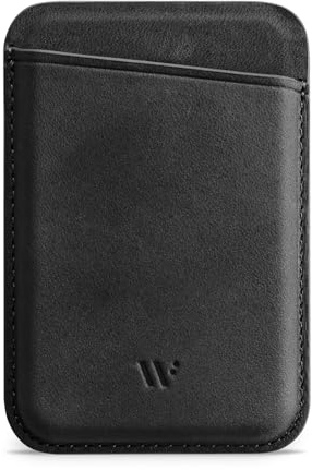 WIIUKA magnetisches Leder Wallet kompatibel mit MagSafe, Hülle für iPhone 17/16 / 15/14 / 13 Serie Kartenhalter, Vintage Schwarz Black