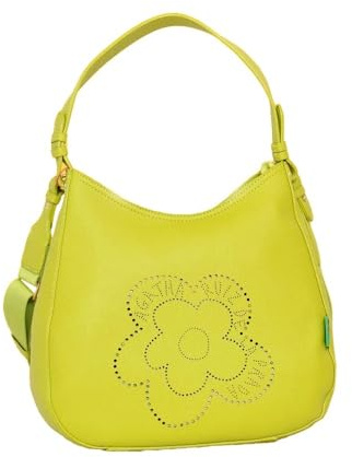 Agatha Ruiz de la Prada Limettenfarbene Hobo-Tasche mit durchbrochener Blume in der Mitte