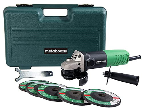 Metabo HPT G12SR4 - Smerigliatrice angolare da 4-1/2, custodia e 5 ruote abrasive incluse, 6,2 A, compatta e leggera, 5 anni di garanzia