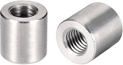sourcing map Rond Connecteur Écrous M12x20mm Hauteur Manche Tige Barre Goujon Écrou Acier Inox 304 Paquet de 5
