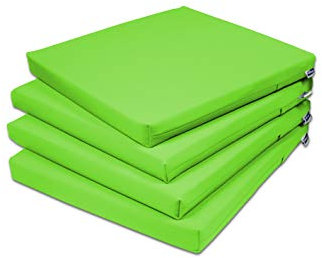 Rollmayer 4er Set Stuhlkissen Stuhlauflage Sitzkissen Sitzpolster Auflage für Stühle in Haus und Garten Kollektion Vivid (Seladongrün 24, 40x40x4cm)