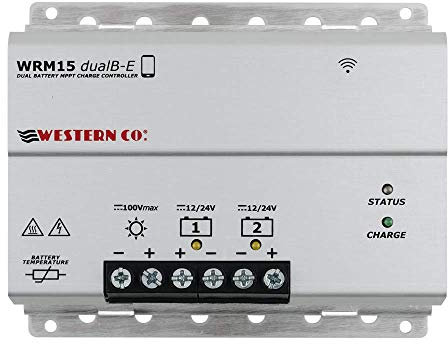 Regolatore di Carica Pannelli Fotovoltaici Doppia Batteria, Regolatore MPPT Dual Battery 15A 12/24V