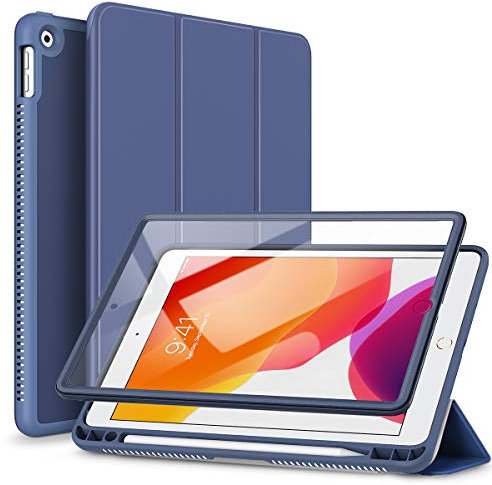 SURITCH Funda Carcasa para iPad 10.2 Pulgadas 9ª / 8ª / 7ª Generación con Soporte Función, Auto-Sueño/Estela Case con Protector de Pantalla Incorporado para Apple iPad 10.2 Pulgadas, Azul