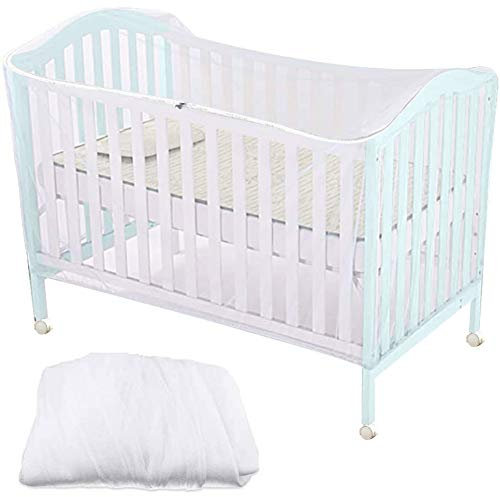 Zanzariera per lettino per bambini, zanzariera per bambini Zanzariera per zanzariere con cerniera per un accesso facile e veloce al tuo bambino, bianco, 160 x 80 x 65 cm