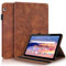 Succtop Hülle Huawei Mediapad T5-10 10,1 Zoll Schutzhülle PU-Leder Weiche TPU Case Flip Stand Stifthalter Kartenschlitz Brieftasche Tablet Hülle für Huawei Mediapad T5 10.1 Braun