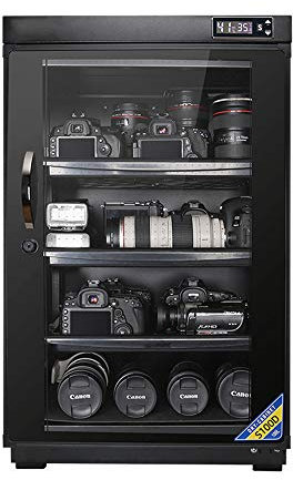 Spolehli Deumidificatore elettronico a controllo digitale per camera a secco, 100 l, con luci a LED, silenzioso e a risparmio energetico, per obiettivo della fotocamera e archiviazione di