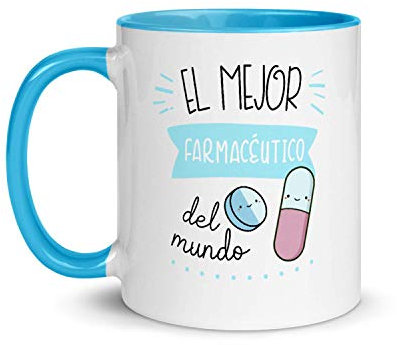 Kembilove Taza de Desayuno Personalizada El Mejor Farmacéutico del Mundo – Tazas Originales para Regalar – Regalos Personalizados – Regalos Originales para Hombre – Tazas Originales