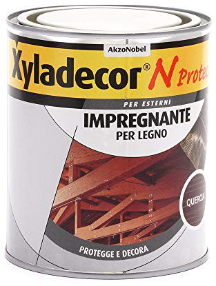 Xyladecor N PROTECT Fondo Impregnante per Legno Esterno a base solvente, Protettivo e Decorativo, Pronto Uso, colore QUERCIA 750ML, 750 ML