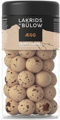 LAKRIDS BY BÜLOW - ÆGG - Crispy Caramel - 295g - Süßer Lakritzkern umhüllt von Dulce-Schokolade, feinen Meersalzflocken und rohem Lakritzpulver