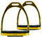 AK Steigbügel aus Edelstahl mit schwarzen Laufflächen (Gold, 12 cm)
