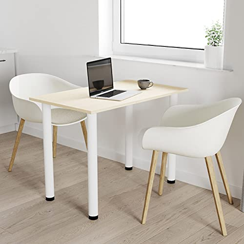 AKKE 120x60 | Esszimmertisch - Esstisch - Tisch mit weißen Beinen - Küchentisch - Bürotisch | AHORN