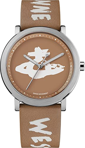 Vivienne Westwood Montre Quartz Femme 35.00mm avec Cadran Tan analogique et Bracelet en Bracelet en Cuir Brun Roux VV253TNTN