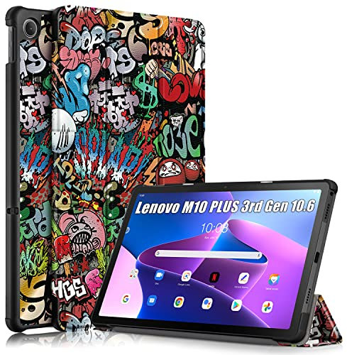 TOPCASE Funda para Lenovo Tab M10 Plus (3rd Gen) 10.6 2022 TB-125F/TB-128F,Ultra Delgada Funda con Función de Soporte yReposo/Activación Automática,Pintada