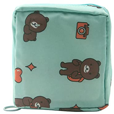 JUNFEIXUAN Sanitary Napkin Storage Bag Menstrual Cup Pouch Portable Pads with Zipper Feminine Menstruation First Period Bags for Teen Girls Women Ladies. (Blue)
