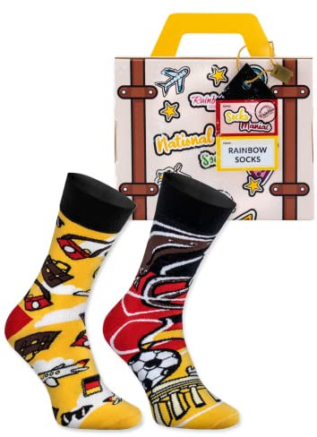 Rainbow Socks – Deutsche Socken Im Koffer – Für Reisende, Touristen, Deutschlandliebhaber – 1 Paar In Den Farben Der Deutschen Fahne - Größe 41-46