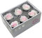 Générique VERDISSIMO Rose Stabilisée Bouton X6 / diametre de 5cm (Bicolor Blanc/Rose)