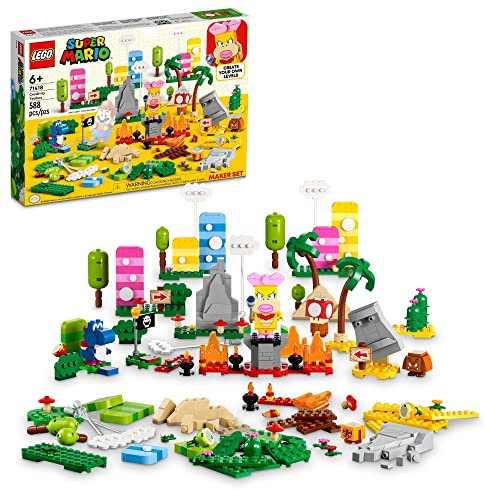LEGO 71418 Super Mario Creative Box - Level Designer Set with Grass, Lava and Desert Models to Combine with Starter Set, Toy Figures for Children