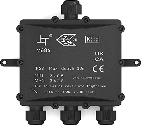 hb-digital Wasserdichte Abzweigdose IP68 4-Wege Verteilerdose Außen Schnellverbinder Klemmdose Drahtbereich 4mm-14mm Stromkabelkupplung 4-polig 0,5~2,5 mm2 Verbindungsstück Verteilerdose