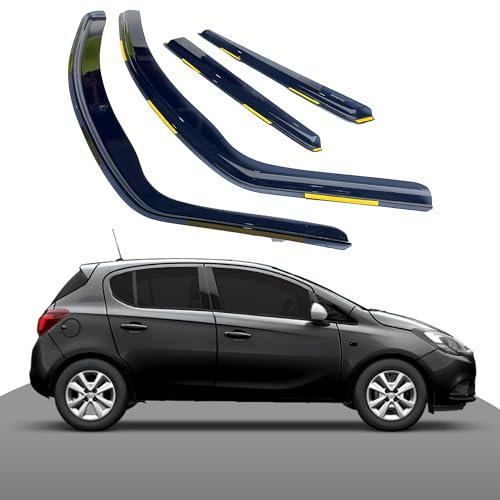 Haibak Wind Deflectors Set Compatible With Vauxhall Corsa D & E 2006-2019 | 4-Piece Tinted Side Window Deflectors | In-Channel Fitment for 5 Door Hatchback