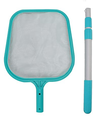Tissting Pool Leaf Skimmer Net Télescopique Pole Leaf Skimmer Mesh Rake Net Piscine Skimmer Net Piscine Nettoyage Leaf Skim Net pour Nettoyer La Piscine 51.57x11.22in