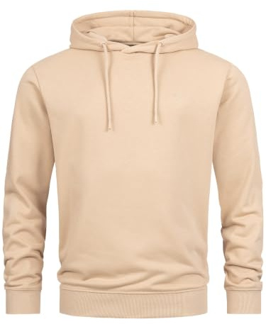 Indicode Herren Simpson Sweatshirt mit Kapuze | Hoodie Kapuzenpullover für Männer Irish Cream, S