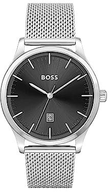 BOSS Analog Quarzuhr für Herren mit Silbernes Edelstahlarmband - 1514066