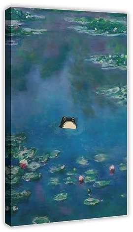 KOURT Matsumoto Hoji Grumpy Frog lustiges Poster auf Leinwand Poster Schlafzimmer Dekor Sport Landschaft Büro Zimmer Dekor Geschenkrahmen: 60 x 90 cm