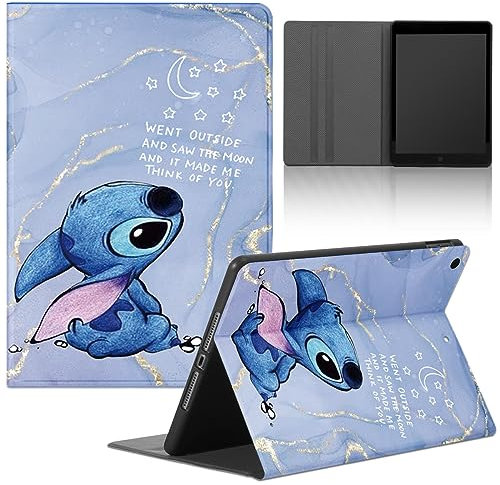 Tablet Cover per Lenovo Tab M10 Plus 3rd Gen 10,6 TB-125FU, Kawaii Cartone Carino Stitch Custodia Flip Case in pelle PU con Supporto Funzione Modello Antiurto TPU Protettivo Folio Cover, Marble 04