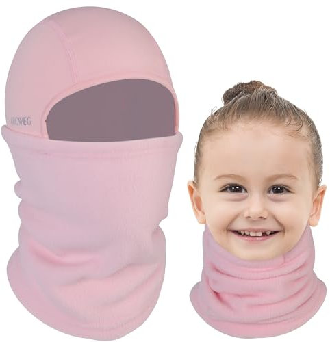 Arcweg Enfants Balaclava Ski Masque Thermique Polaire Cou Cache-Cou Hiver Coupe-Vent Masque Capuche Convient sous Les Casques pour Garçons Filles en Hiver pour Le Ski, La Course, Le Vélo Noir
