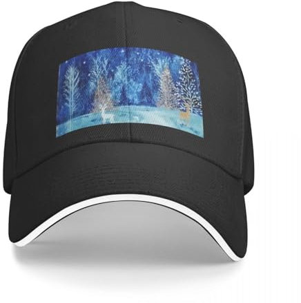 Gorra de béisbol Silueta de Ciervo en Limpieza esmerilada Decoración navideña Gorra de béisbol Capucha Sombreros de Verano de Ropa de Calle Sombrero de Gorra de Lujo Mujer Hombres