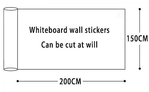 Tafelpapier, Whiteboard-Wandaufkleber, trocken abwischbar, abnehmbare Klebetafel für Schulen, Büros und Zuhause, 150 x 200