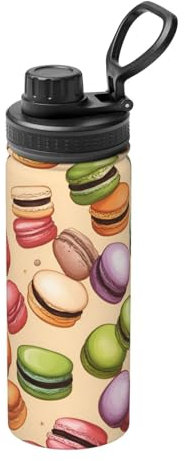Borraccia sportiva resistente aromatizzata al biscotto Macaron, 510,3 g, termica, per attività all'aperto