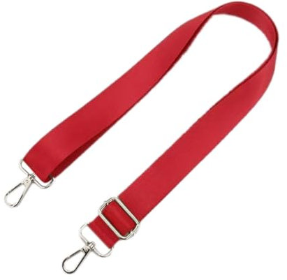 Whakano Taschengurt 3.8cm Breit für Damen Herren mit Karabiner,Verstellbarer 80-140cm Taschenriemen,Ersatz Schulterriemen Schultergurt,für Duffel Kameratasche Laptoptasche,Silberne Schnalle,Rot