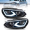 VLAND Scheinwerfer passend für VW Golf 6 2008-2013，Normales Objektiv,(Version q5)