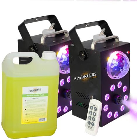 Machine à fumée 700W Effet Astro & 9 LED + Liquide à Fumée - Puissance 700 Watt, Très bon Débit - Temps de chauffe rapide - Réservoir 15cm - Facile à transporter, idéale pour DJ
