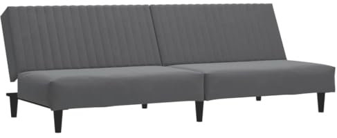 vidaXL Schlafsofa 2-Sitzer, Schlafcouch für Wohnzimmer Heimkino Büro, Gästebett mit Holzrahmen, Sofabett Tagesbett Couch Sofa Ausziehbar, Dunkelgrau Samt