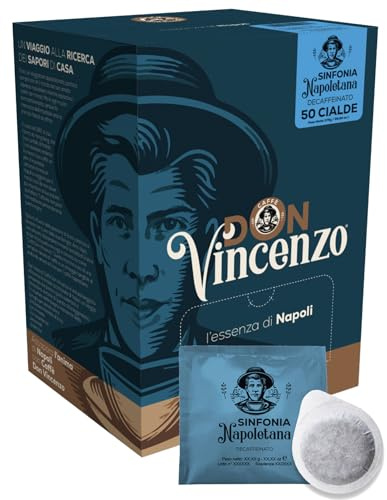 Caffè Don Vincenzo Cialda, 50 Cialde, Sistema ESE 44mm, Espresso Napoletano (50 cialde, Sinfonia Napoletana - Decaffeinato)
