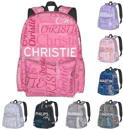 LLLGSH Individueller Lässiger Tagesrucksack, Individueller Schultasche mit Text, Personalisierter Rucksack mit Namen/Text, Ideal für Kinder und Erwachsene, Schule, Reisen, Freizeit und Beruf