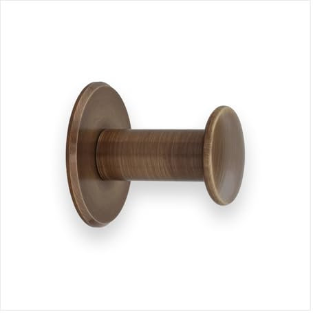 EVI Herrajes Appendiabiti da bagno | Appendiabiti da parete in ottone | Finitura pelle invecchiata | Per appendere vestiti, cappotti o asciugamani| Porta asciugamani adesivo e/o vite | 188DUALLCU